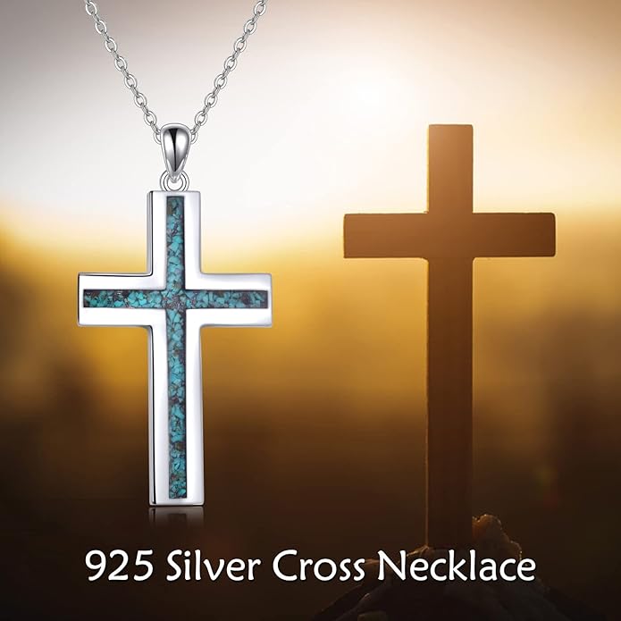 YFN Cross Necklace Sterling Silver Religious Cross Pendant Jewelry Christian Gifts for Women Men