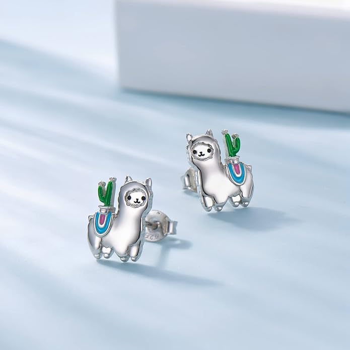 Sterling Silver Animal Stud Earrings: S925 Hypoallergenic Cute Koala Bear Cat Llama Bunny Cow Earrings for Women Koala Animal Stud Earrings Jewelry Gifts