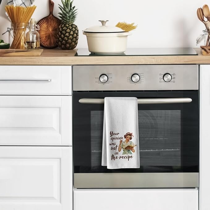 Funny Recipe Kitchen Towels Sweet Housewarming Gifts,16x24inch,Joked Dishcloth Microfiber Hilarious Absorbent Hand Towel,Dish Rags,Great Gift for Hostess Mom New Home Women Housewarming