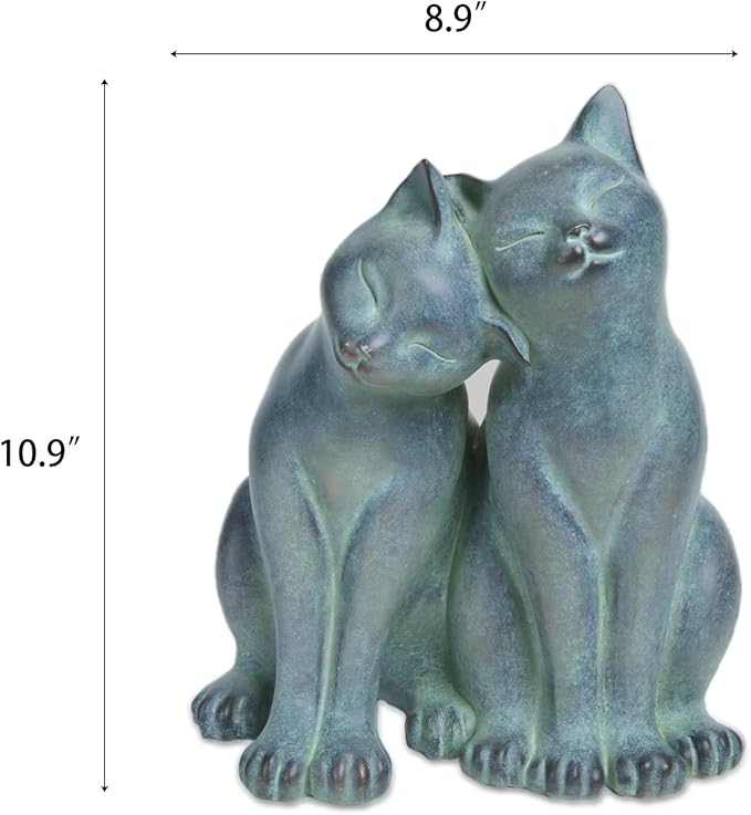 Newman House Studio Garden-Statues Cats Kitten-Couple Figurines Decor - Polyresin Sculpture for Outside Farmhouse Yard, 8.9 * 8.3 * 10.9 Inch