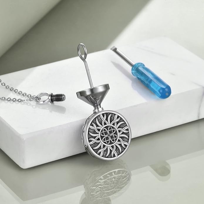 URONE Urn Necklaces for Ashes 925 Sterling Silver Abalone Shell Tree of Life Cremation Jewelry for Ashes Memory Jewelry for Women Men