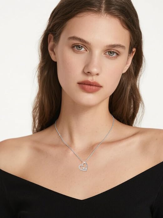 Mothers Day Gift for Mom 925 Sterling Silver Mama Bear/Dinosaur/Cat/Bird/Chicken Necklace with 1 2 3 4 5 Cubs Jewelry for Women Wife Grandma