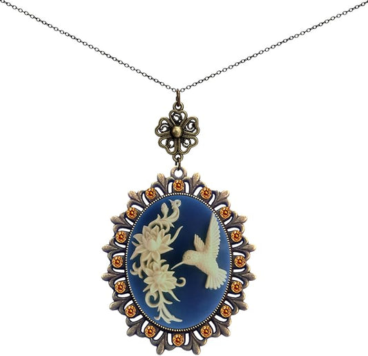 Yspace Lucky Clover Cameo Necklace Best Friend Heart Charms Jewelry 2 Chain Deluxe Gift