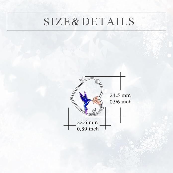 YFN Animal Earrings Sterling Silver Animal Heart Hoop Dangle Earrings Cute Jewelry Gifts for Women