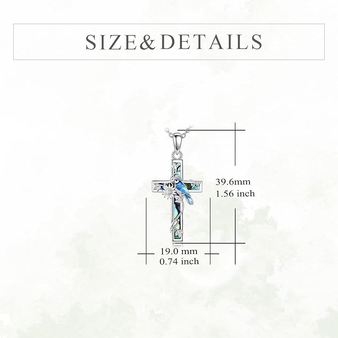 YFN Cross Necklace Sterling Silver Religious Cross Pendant Jewelry Christian Gifts for Women Men