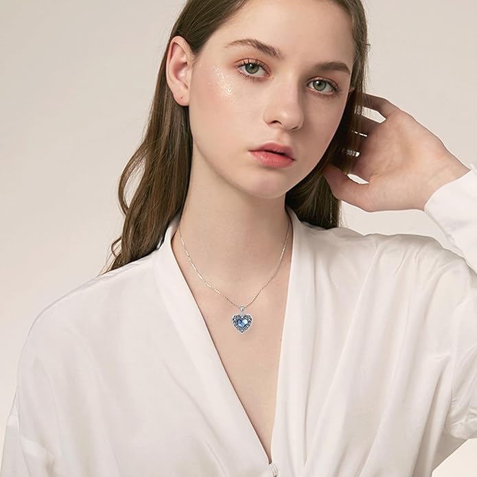 YFN Locket Necklace 925 Sterling Silver Heart Locket Necklace that Holds Pictures for Women Jewelry Gifts