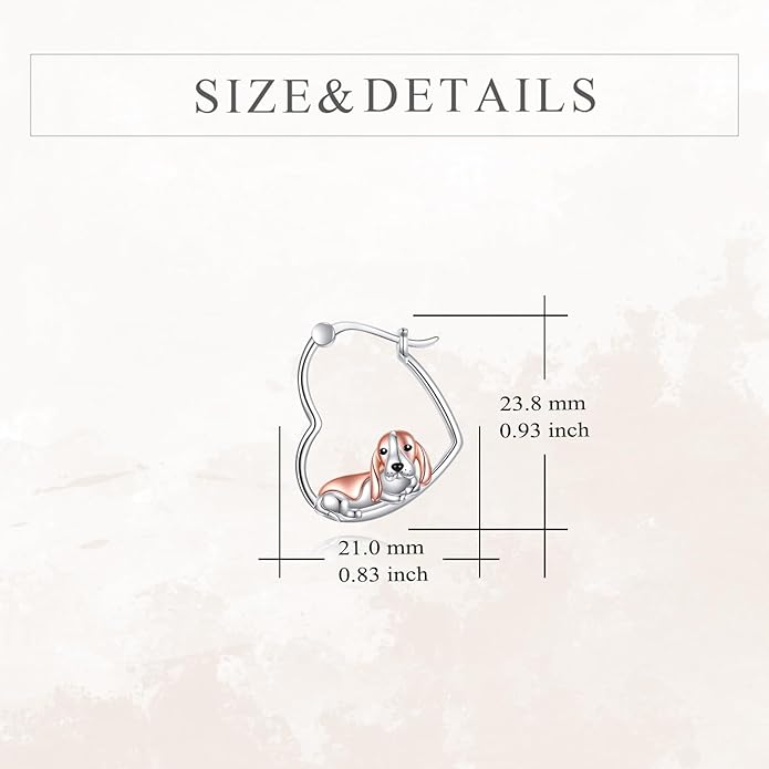 YFN Animal Earrings Sterling Silver Animal Heart Hoop Dangle Earrings Cute Jewelry Gifts for Women