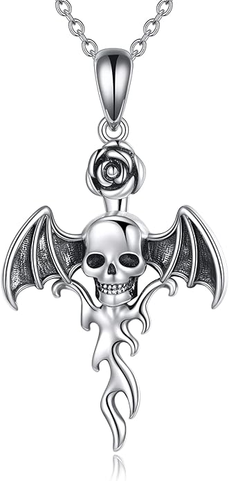 YFN Gothic Necklace Sterling Silver Wiccan Witch Pendant Goth Jewelry Witchy Gifts for Women Men