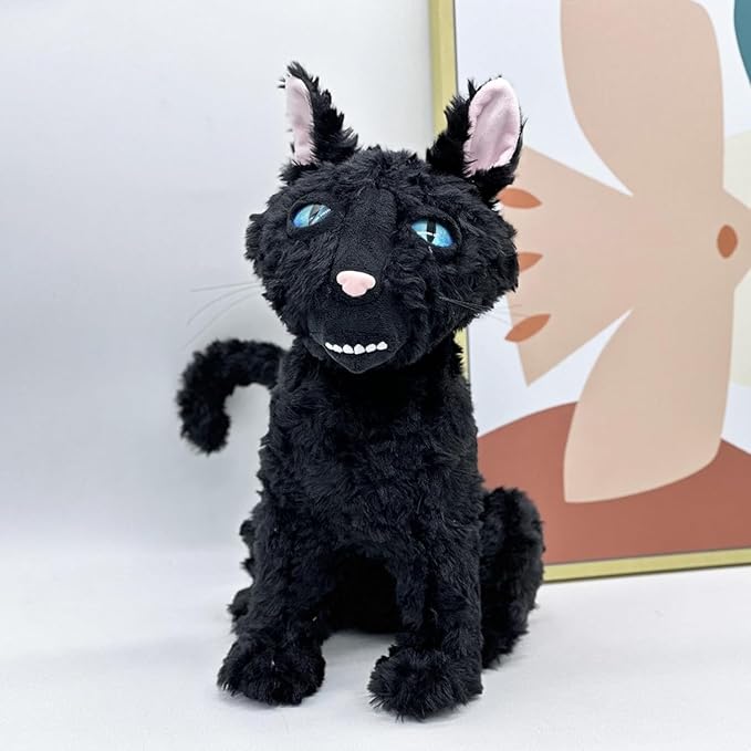 11.8 inches Coraliness Cat Plush Toy, The Cat Monster Stuffed Animal Pillow Doll, Black Cat Plushes for Fans Boys and Girls