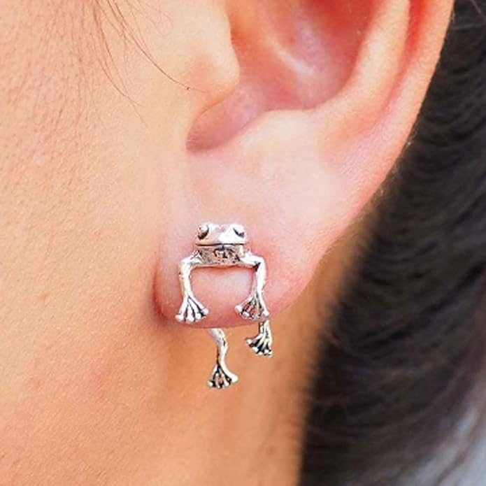 Frog Earrings for Women Mothers Day Gifts Vintage Frogs Shaped Stud Earrings Funny Cute 3D Animal Earrings Jewelry Gifts