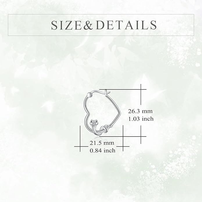 YFN Animal Earrings Sterling Silver Animal Heart Hoop Dangle Earrings Cute Jewelry Gifts for Women