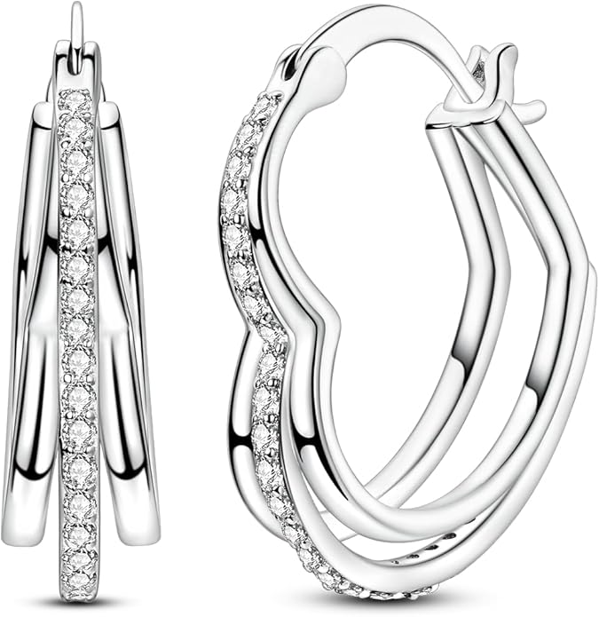 NARMO 925 Sterling Silver Hoop Earrings for Women Hypoallergenic Lightweight Simple Huggie Hoop Earrings Twisted Hoop Earrings Colorful Cubic Zirconia Hoop Earrings Rainbow Hoop Earrings