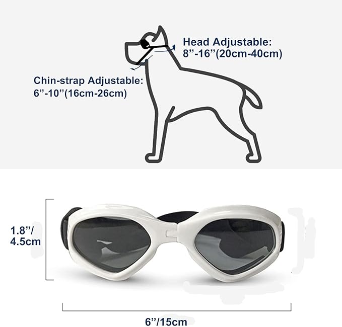 LECONPET Small Dog Sunglasses Waterproof Windproof UV Protection Pet Sunglasses Dog Goggles for Doggy Puppy Cat (Black)