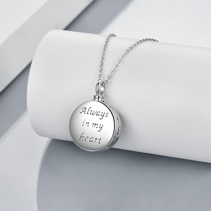 URONE Urn Necklaces for Ashes 925 Sterling Silver Abalone Shell Tree of Life Cremation Jewelry for Ashes Memory Jewelry for Women Men