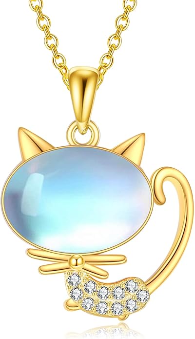 YFN Cat Necklace Sterling Silver Jewelry for Women Cat Jewelry Gifts