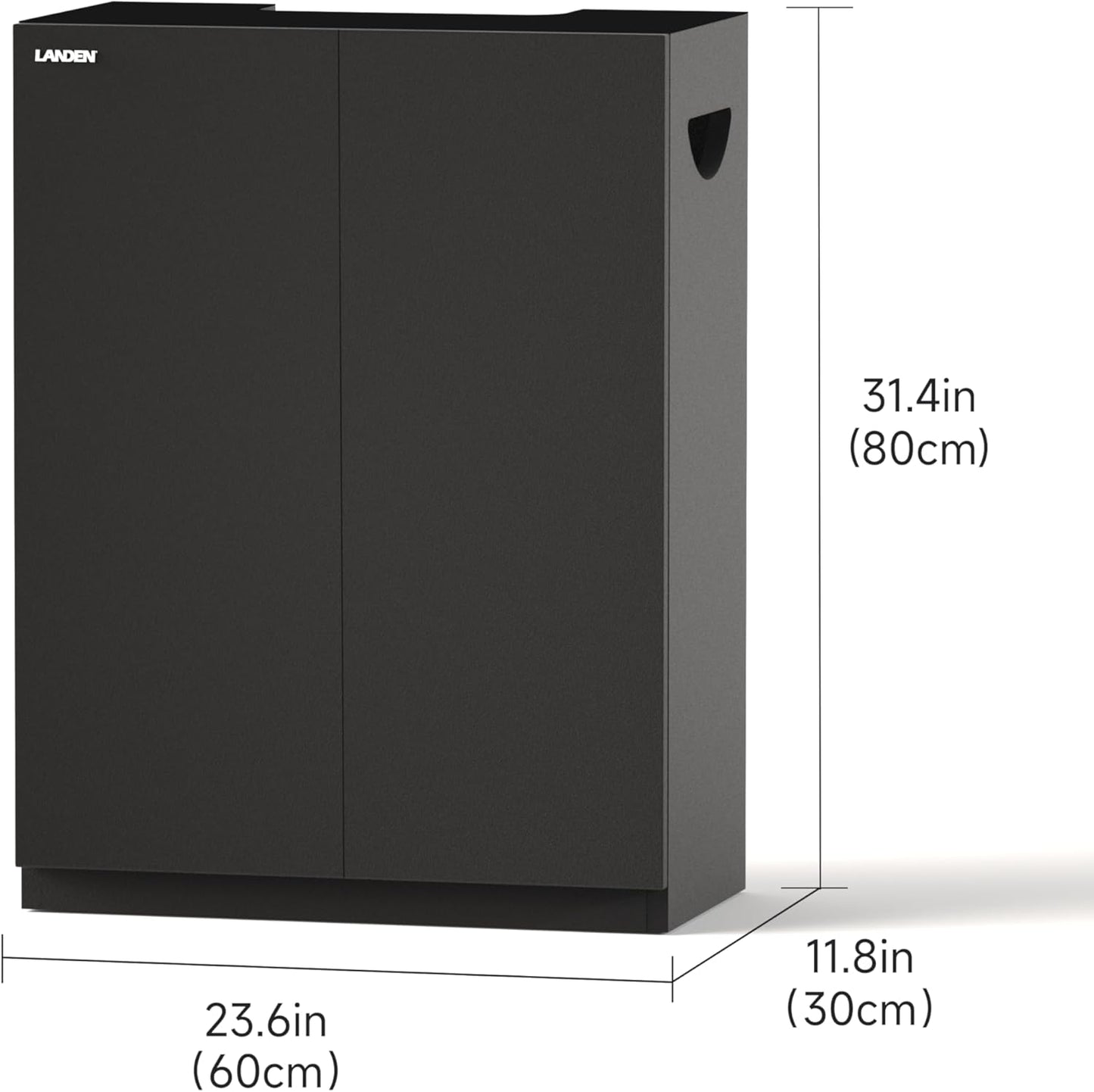 LANDEN Aquarium Wooden Stand and Cabinet Fish Reptile Sea Salt WaterTank Stand, Nano Foam Leveling Mat Included, W23.6xD11.8xH31.49in, Matte Black Painted (Stand Only)