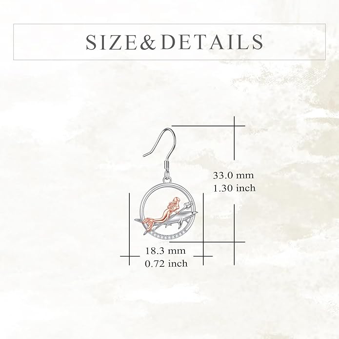 YFN Cat Earrings for Women Sterling Silver Shark Dangle Earrings Cat Jewelry Gifts for Women Cat Lover Shark Jewelry for Shark Lover