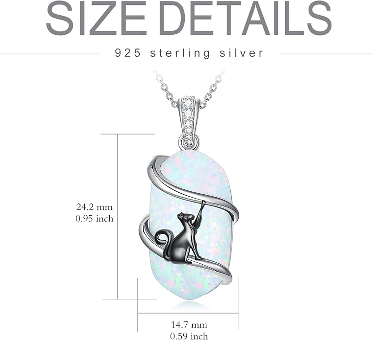 Opal Mama Bear/Panda/Cat/Koala/Sloth/Cardinal/Unicorn Necklace 925 Sterling Silver Opal Animal Pendant Jewelry Birthday Gifts Women Her Mom