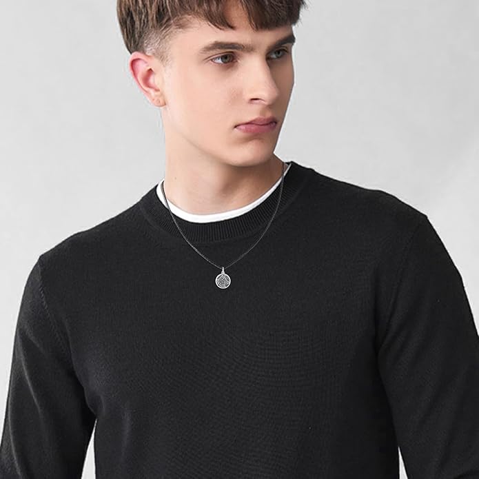 MEDWISE Wing/Wolf/Compass Urn Necklace for Ashes 925 Sterling Silver Necklace Guardian Angel Ashes Keepsake Memorial Urn Pendant Pet Cremation Jewelry for Ashes Memorial Jewelry for Dog Cat Pet Men