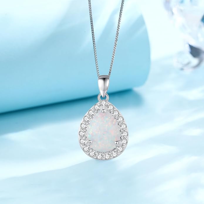 Urn necklace for Ashes 925 Sterling Silver Opal/Turquoise/Moonstone/Moss agate Pendant Cremation Memory Jewelry Keepsake Gifts for Women