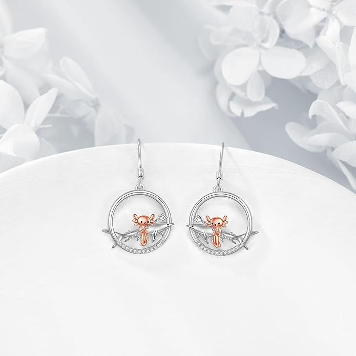 YFN Cat Earrings for Women Sterling Silver Shark Dangle Earrings Cat Jewelry Gifts for Women Cat Lover Shark Jewelry for Shark Lover