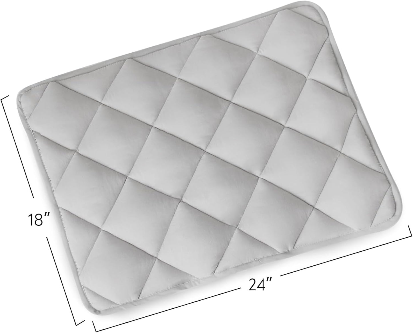 Magik & Kover Dog Crate Pad 2 Pack, Soft Dog Crate Mat with Anti-Slip Bottom, Machine Washable Kennel Pad, Fits 24 Inch, Grey