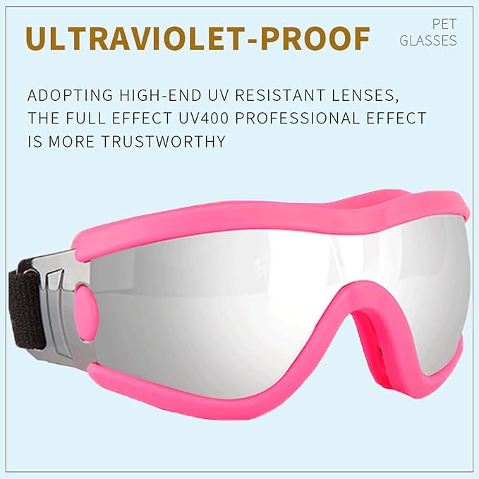 Medium Dog Sunglasses with Adjustable Strap UV Protection, Winproof Puppy Sunglasses, Suitable for Dogs Eyes Protection，Soft Dog Goggles