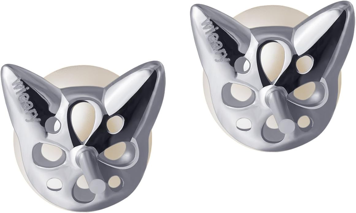 Wicary Cat Earrings Sterling Silver Pearl Earrings for Women Cat Stud Earring for Cat Lovers