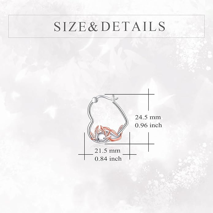 YFN Animal Earrings Sterling Silver Animal Heart Hoop Dangle Earrings Cute Jewelry Gifts for Women