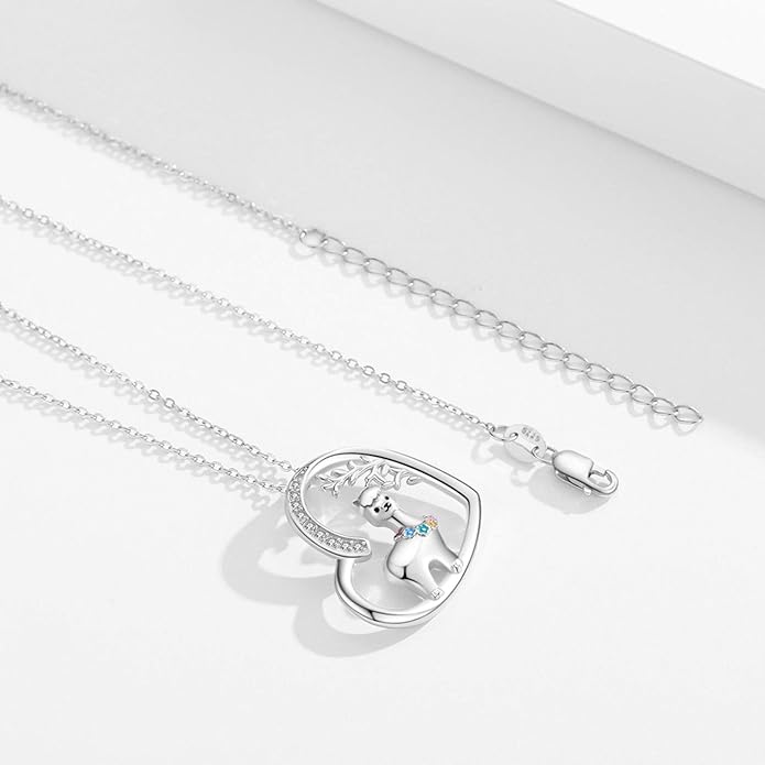 JUSTKIDSTOY Llama Necklace Jewelry Sterling Silver Cute Animal Alpaca Pendant Necklace Birthday Gifts for Women