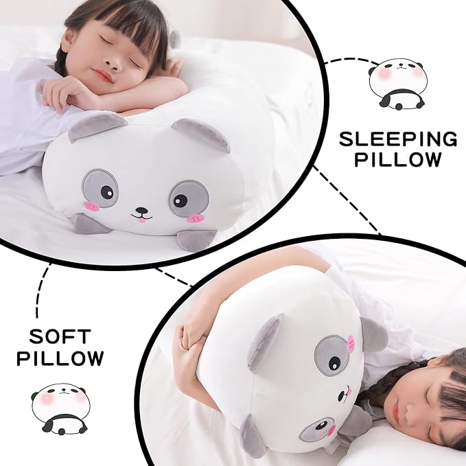 24 inch Large Panda Plush Pillow Toy, Panda Big Stuffed Animals, Kawaii White Bear Doll Jumbo Cushion Plushies Gift for Girls Boys Kids, Birthday