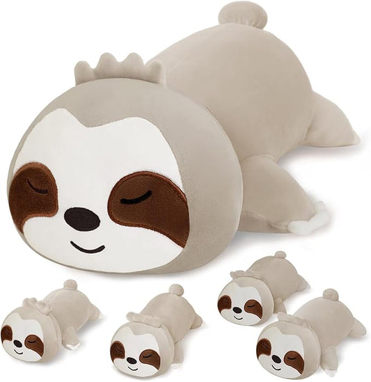 SQEQE Sloth Stuffed Animals with Babies Inside 5-Piece Set of Sloth Mommy and Babies Plush Cuddly Stuffed Animals Toys for Kids, Gifts Ideal for Christmas, Valentine's, Birthday