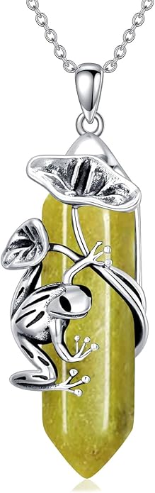 Frog Necklace 925 Sterling Silver Frog Pendant Birthstone Quartz Jewelry Gift for Women s Mom