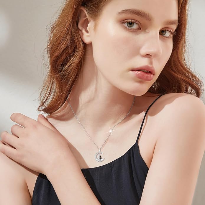 Horse/Bunny/Dog/Cat Necklace 925 Sterling Silver Women with Animal Pendant Necklace Jewelry Gifts for Women Animal Lovers