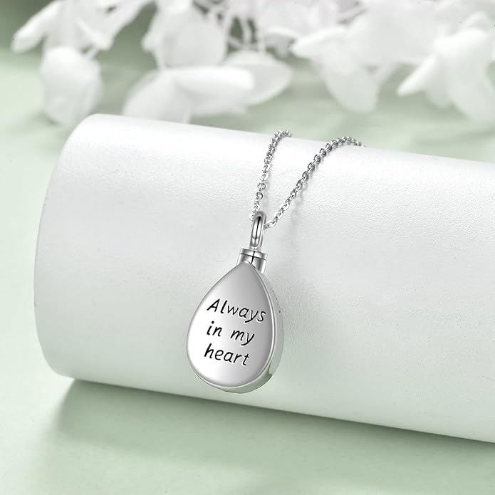 ONEFINITY Sterling Silver Always in My Heart Owl Urn Necklace for Ashes Owl Cremation Jewelry for Ashes of Loved Ones Keepsake Jewelry