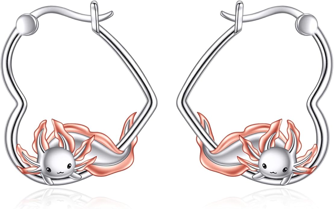 YFN Animal Earrings Sterling Silver Animal Heart Hoop Dangle Earrings Cute Jewelry Gifts for Women