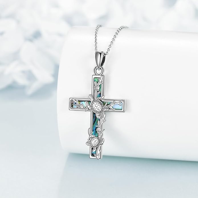 YFN Cross Necklace Sterling Silver Religious Cross Pendant Jewelry Christian Gifts for Women Men