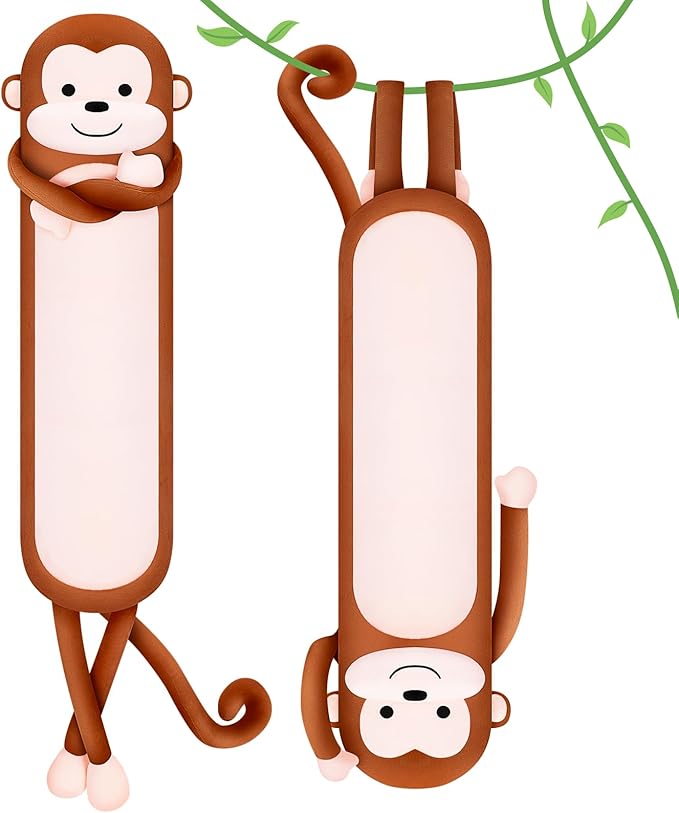 Achwishap Long Monkey Stuffed Animal Plush Toy, 40' Kawaii Large Huggable Sleeping Plush Pillow, Soft Monkey Throw Body Pillow, Cute Plushies Cushion Doll Gifts for Kids Adults