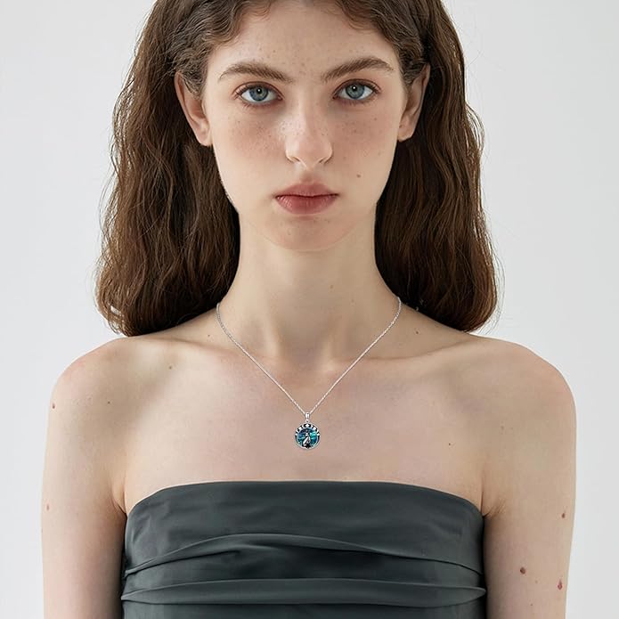 Witch Necklace 925 Sterling Silver Pentagram Triple Moon Pentacle Pendant Wiccan Pagan Jewelry Witchy Gifts for Women