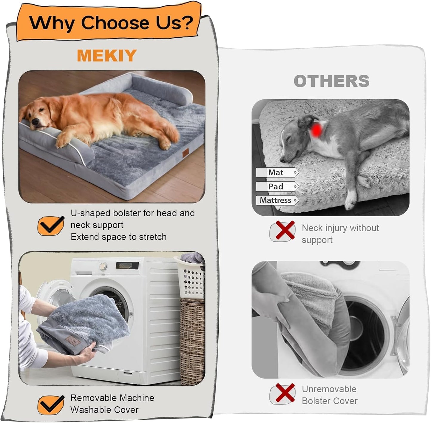 Small Dog Bed Waterproof Orthopedic Dog Beds for Small Dogs Cats Comfy Cat Bed with Washable Removable Cover