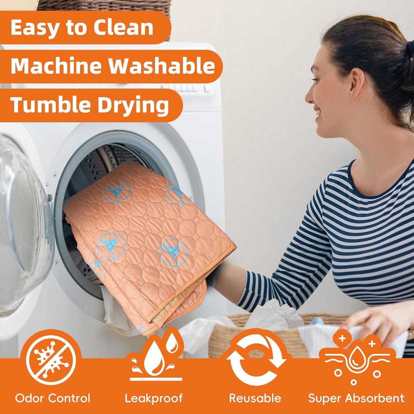 PJYuCien Washable Pee Pads for Dogs 2 Pack, 67" x 26" Octagonal Reusable Pee Pads for Dogs, Leak-Proof Pet Training Pads, Puppy Pads for Non-Slip, Designed for 24/30/36/42'' Width 8 Panels Pen