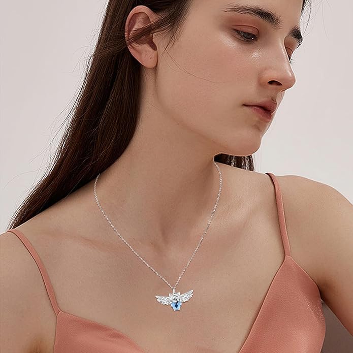 JUSTKIDSTOY Dog/Cat/Hummingbird Urn Necklace for Ashes S925 Sterling Silver Heart Cremation Jewelry Keepsake Memorial for Women