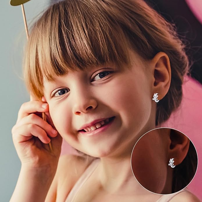 925 Sterling Silver Cat Earrings Cute Animal Kitten Stud Earrings cat Jewelry Gifts for Women Girls Hypoallergenic Earrings for Sensitive Ears