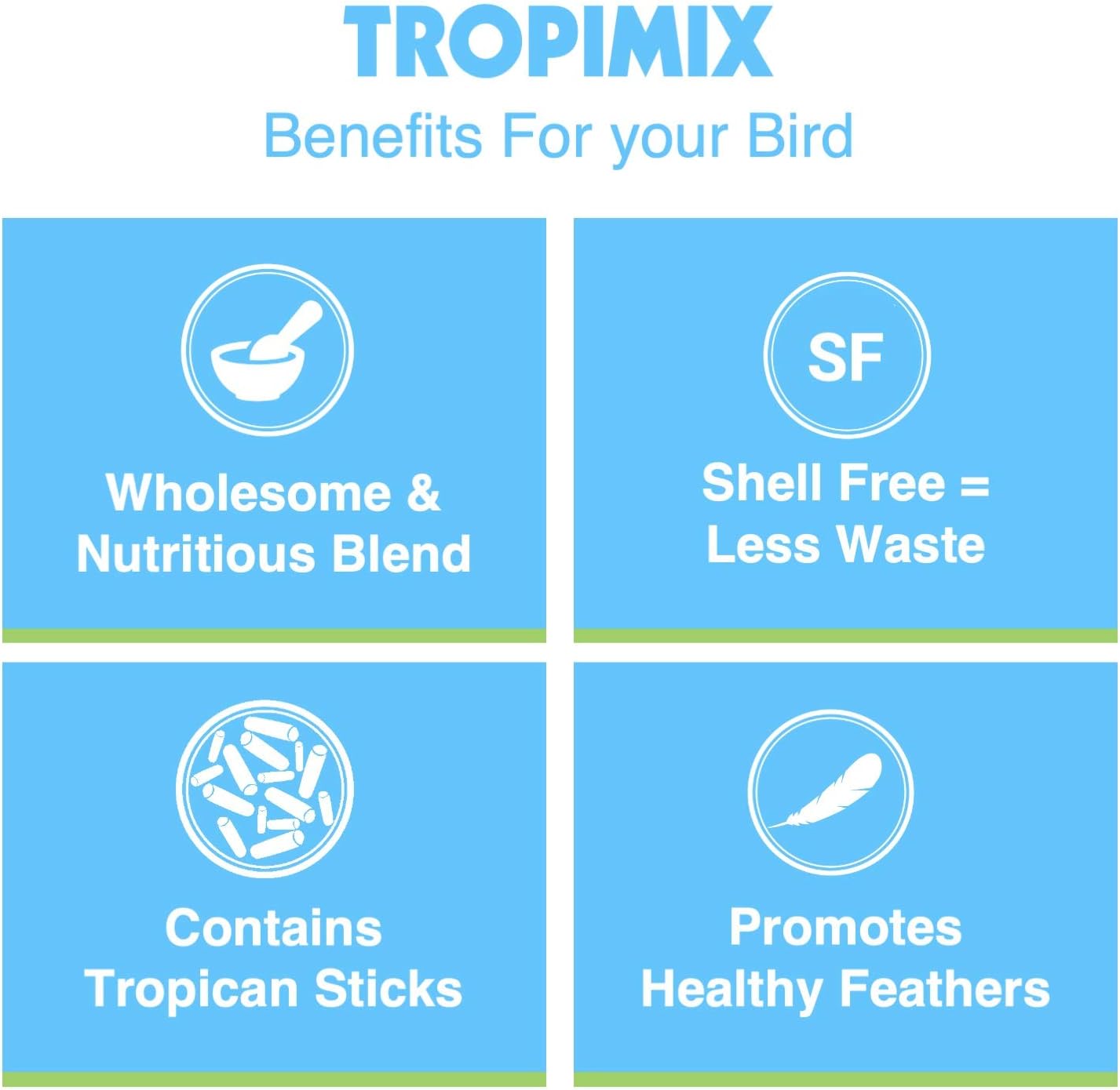 Tropimix Bird Food, Hagen Large Parrot Food with Seeds, Fruit, Nuts, Vegetables, Grains, and Legumes, Enrichment Food, 4 lb Bag (Pack of 2)