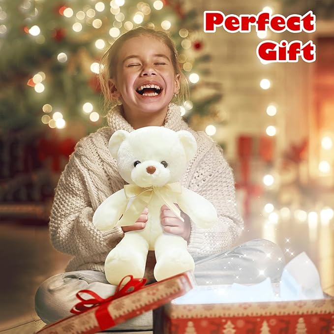 White Teddy Bear Stuffed Animals 13.4“ Soft Cuddly Stuffed Plush Teddy Bear Cute Plush Toys Birthday Christmas Valentine’s Day Wedding Graduation Party Gifts