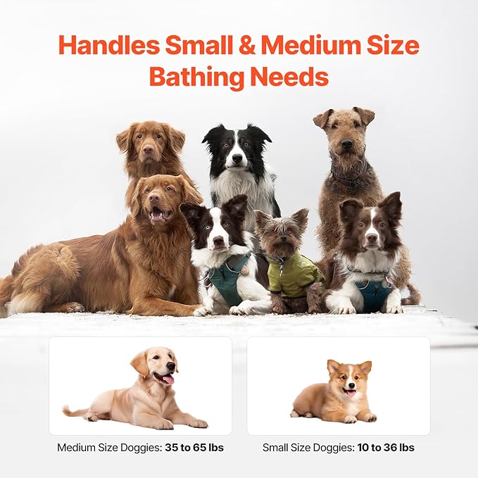 VEVOR Portable Dog Bathtub, Elevated & Foldable Space-saving Pet Shower Station with Quick Drainage, Bathing Tub for Washing & Grooming Small and Medium Size Dogs and Cats Indoor & Outdoor, Light Blue