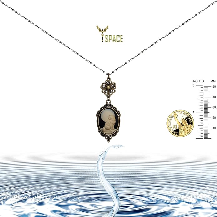 Yspace Lucky Clover Cameo Necklace Best Friend Heart Charms Jewelry 2 Chain Deluxe Gift