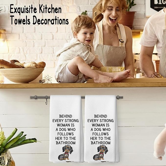 Funny Dachshund Gifts for The Owners, Dog Themed Gifts Kitchen Bathroom Decor Towels 16″×24″,Dog Lovers Gifts for Girls Mom Women, Funny Dachshund Bathroom Kitchen Dish Hand Towels