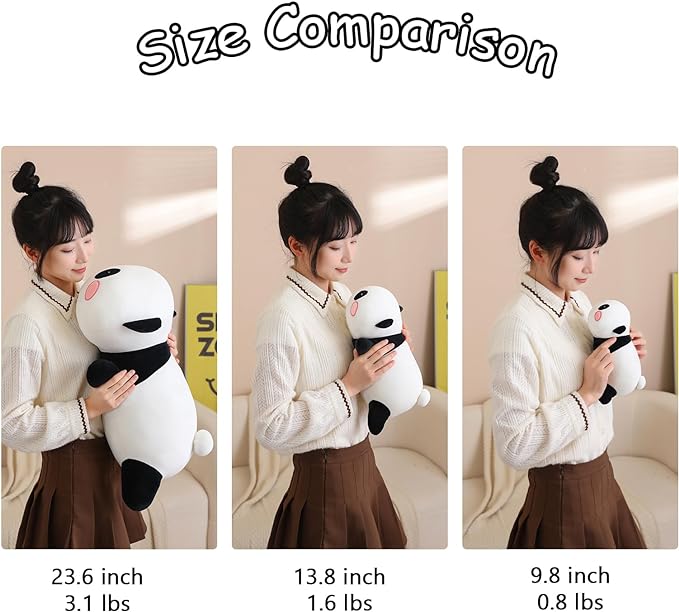 SQEQE Weighted Panda Plush, Weighted Panda Stuffed Animal, Cute Plushies Soft Bear Pillow Toy Gift for Kids Adults 13.8 Inch, 1.6 Lbs