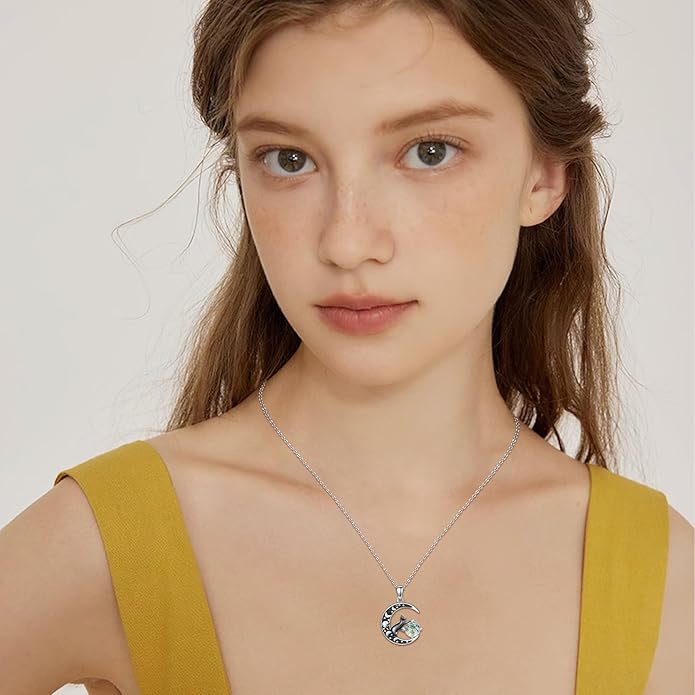 Witch Necklace 925 Sterling Silver Pentagram Triple Moon Pentacle Pendant Wiccan Pagan Jewelry Witchy Gifts for Women